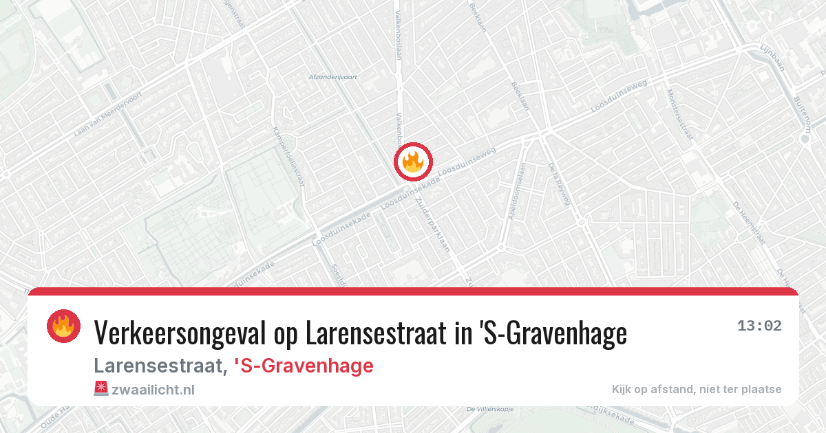 Verkeersongeval op Larensestraat in 'S-Gravenhage — 9 jul 2026