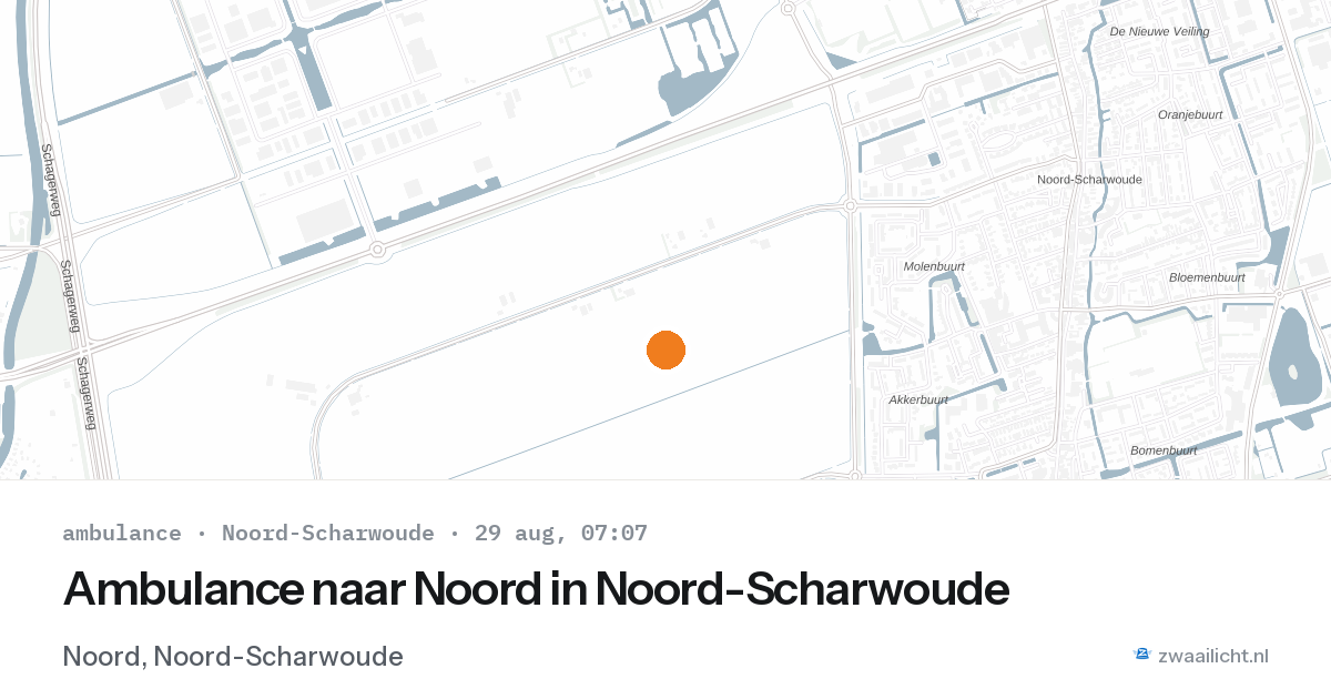 Ambulance naar Noord in Noord-Scharwoude — 29 aug 2026