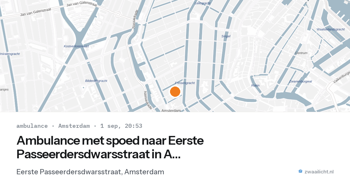 Ambulance met spoed naar Eerste Passeerdersdwarsstraat in Amsterdam — 1 sep 2026