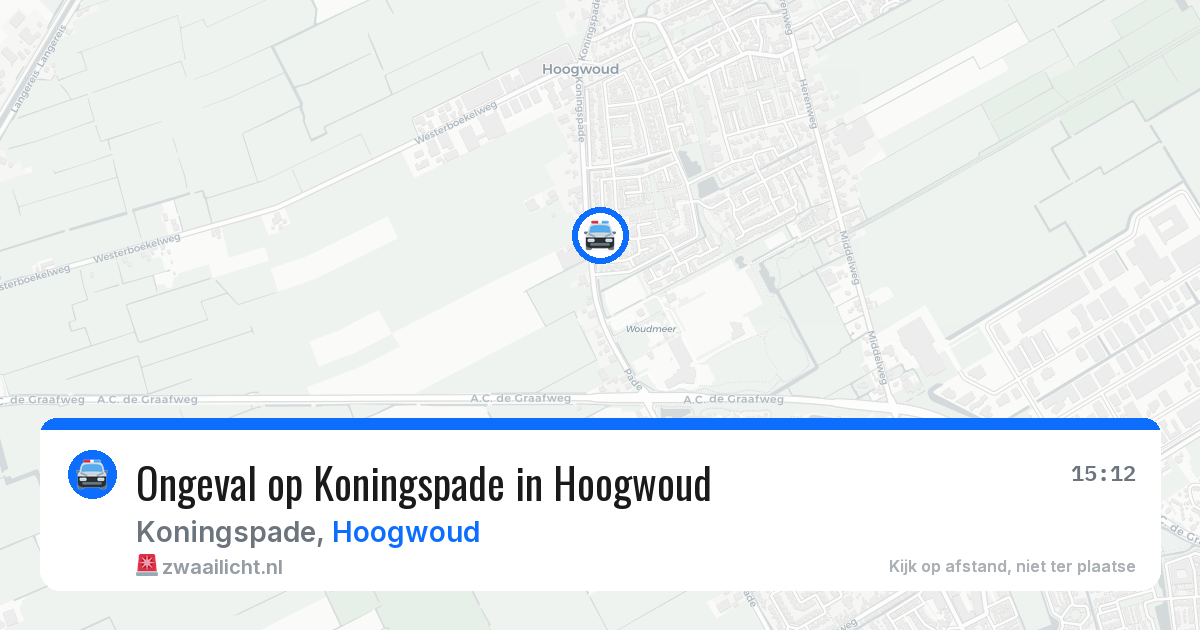 Ongeval op Koningspade in Hoogwoud — 22 jun 2026