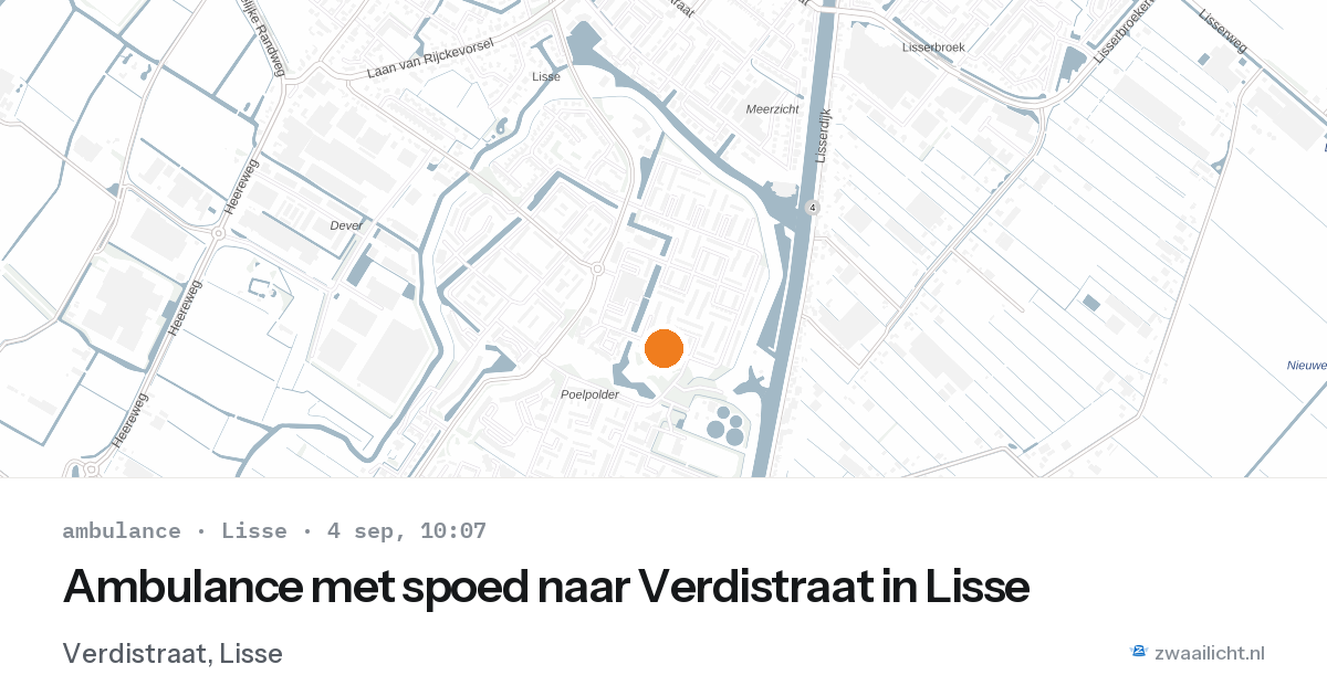 Ambulance met spoed naar Verdistraat in Lisse — 4 sep 2026