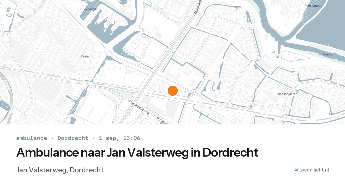 Ambulance naar Jan Valsterweg in Dordrecht — 1 sep 2026