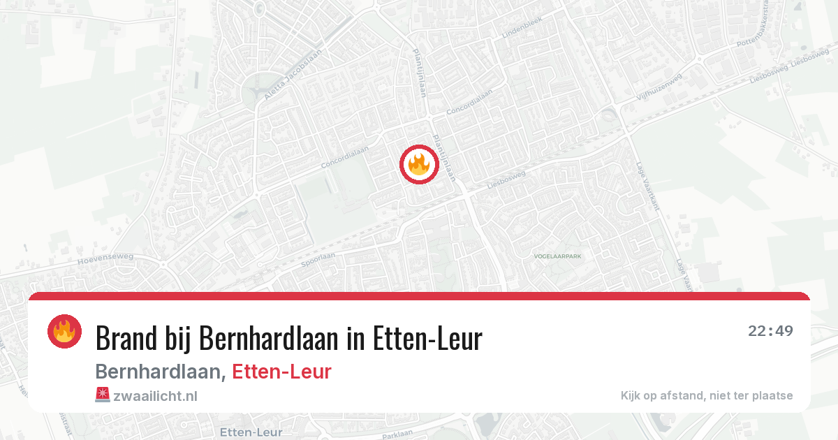 Brand bij Bernhardlaan in Etten-Leur — 18 jul 2026