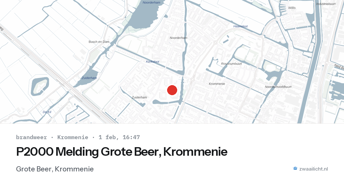 P2000 Melding Grote Beer, Krommenie — 1 feb 2026