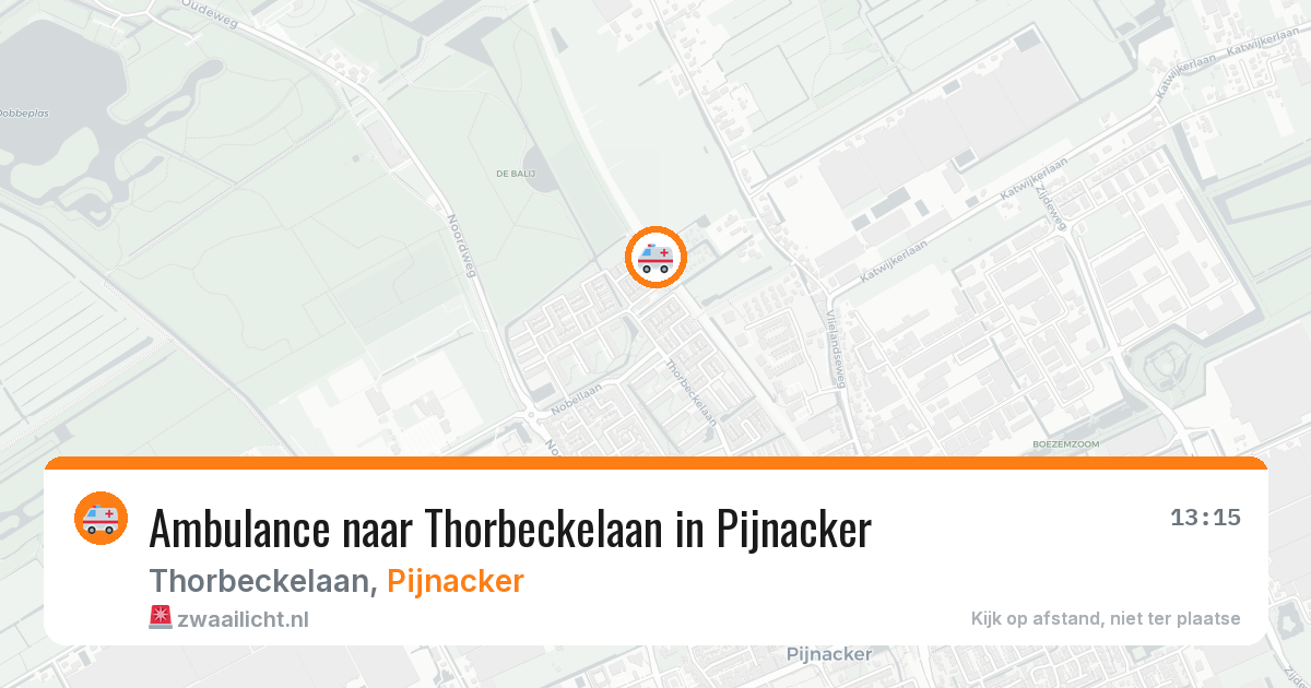 Ambulance naar Thorbeckelaan in Pijnacker — 14 aug 2026