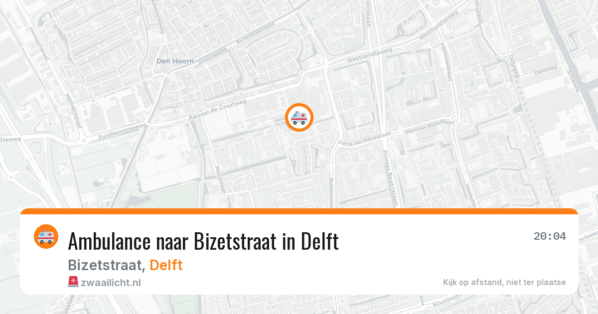 Ambulance naar Bizetstraat in Delft — 13 aug 2026