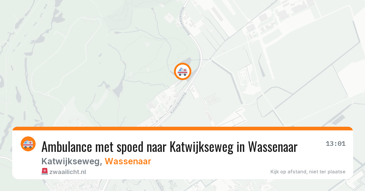 Ambulance met spoed naar Katwijkseweg in Wassenaar — 16 jun 2026