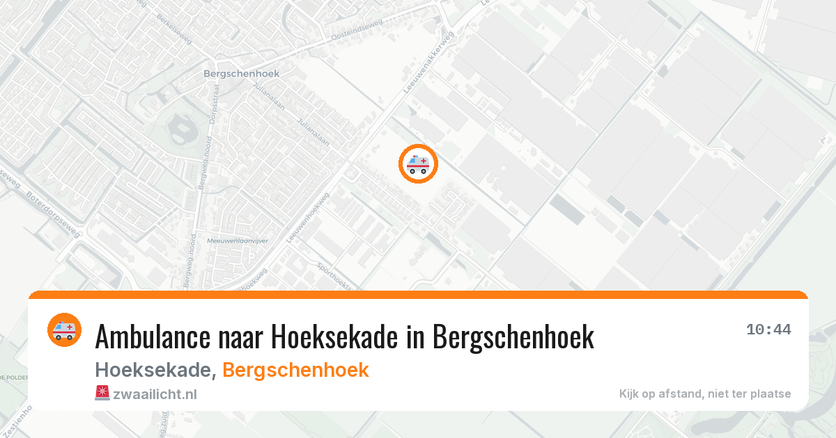 Ambulance naar Hoeksekade in Bergschenhoek — 19 mei 2026