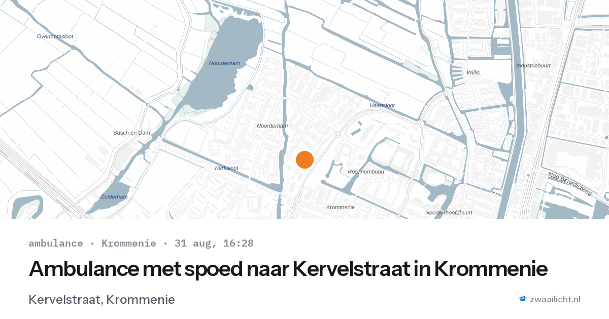 Ambulance met spoed naar Kervelstraat in Krommenie — 31 aug 2026