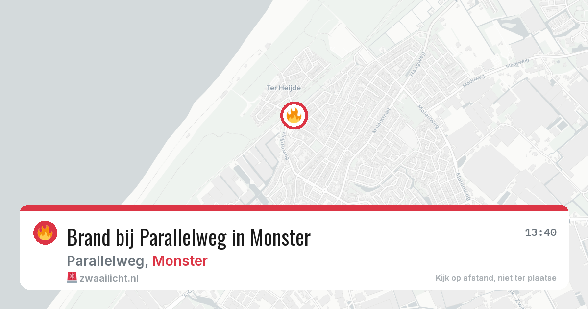 Brand bij Parallelweg in Monster — 25 jun 2026