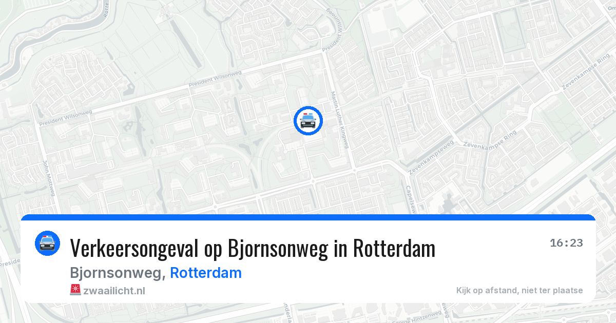 Verkeersongeval op Bjornsonweg in Rotterdam — 10 aug 2026