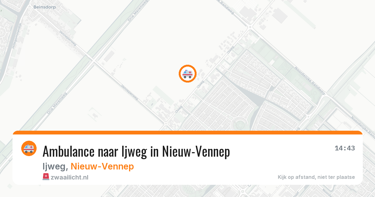 Ambulance naar Ijweg in Nieuw-Vennep — 12 aug 2026