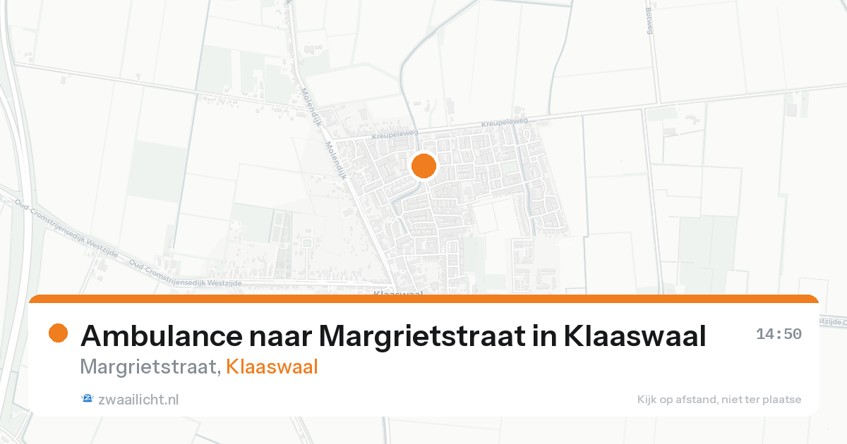 Ambulance naar Margrietstraat in Klaaswaal — 16 aug 2026