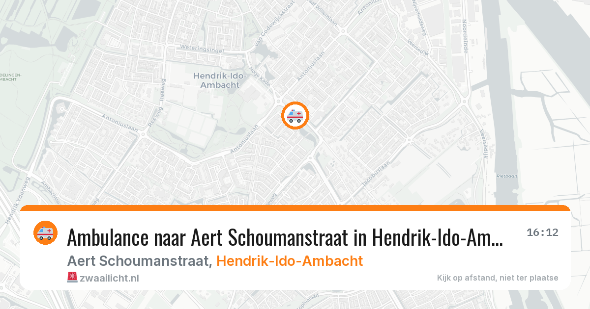Ambulance naar Aert Schoumanstraat in Hendrik-Ido-Ambacht — 12 mei 2026