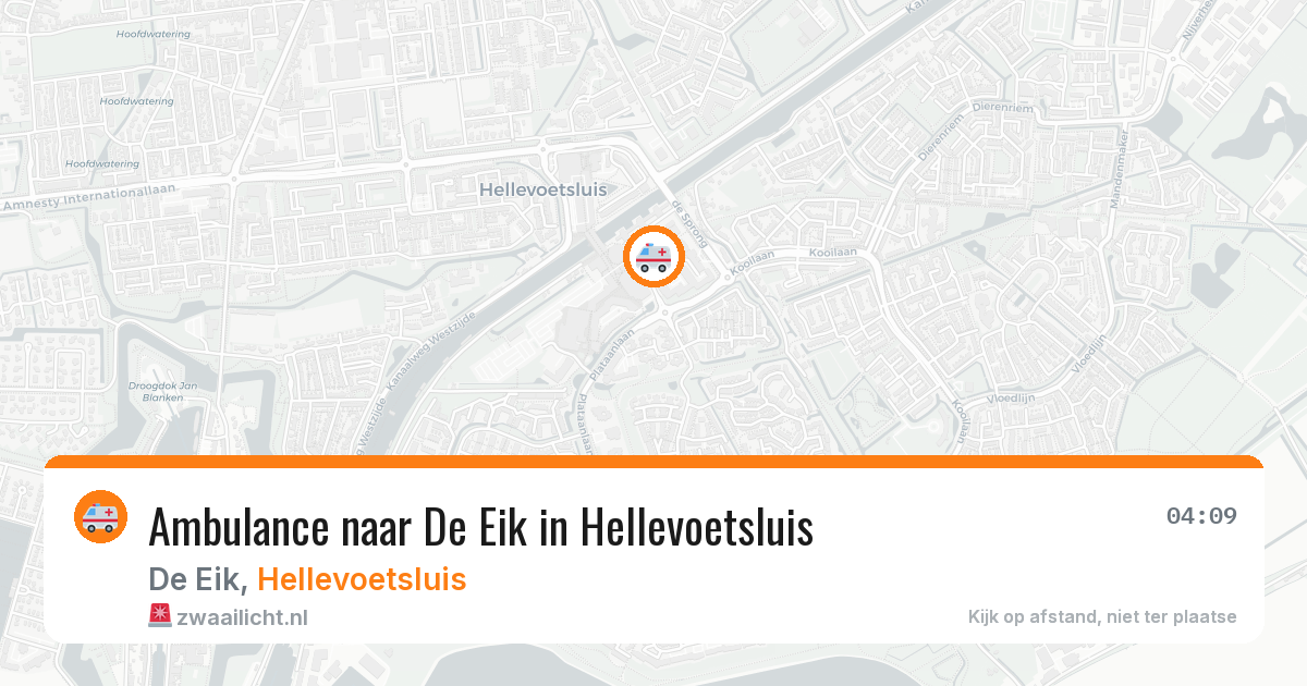 Ambulance naar De Eik in Hellevoetsluis — 28 jun 2026