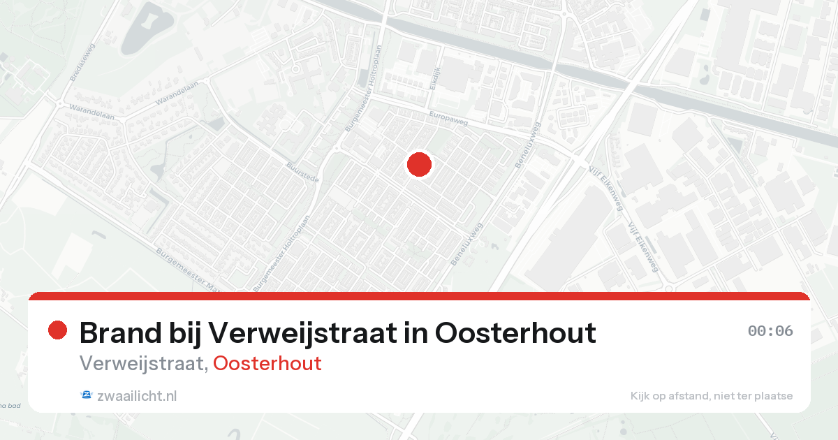 Brand bij Verweijstraat in Oosterhout — 30 jan 2026