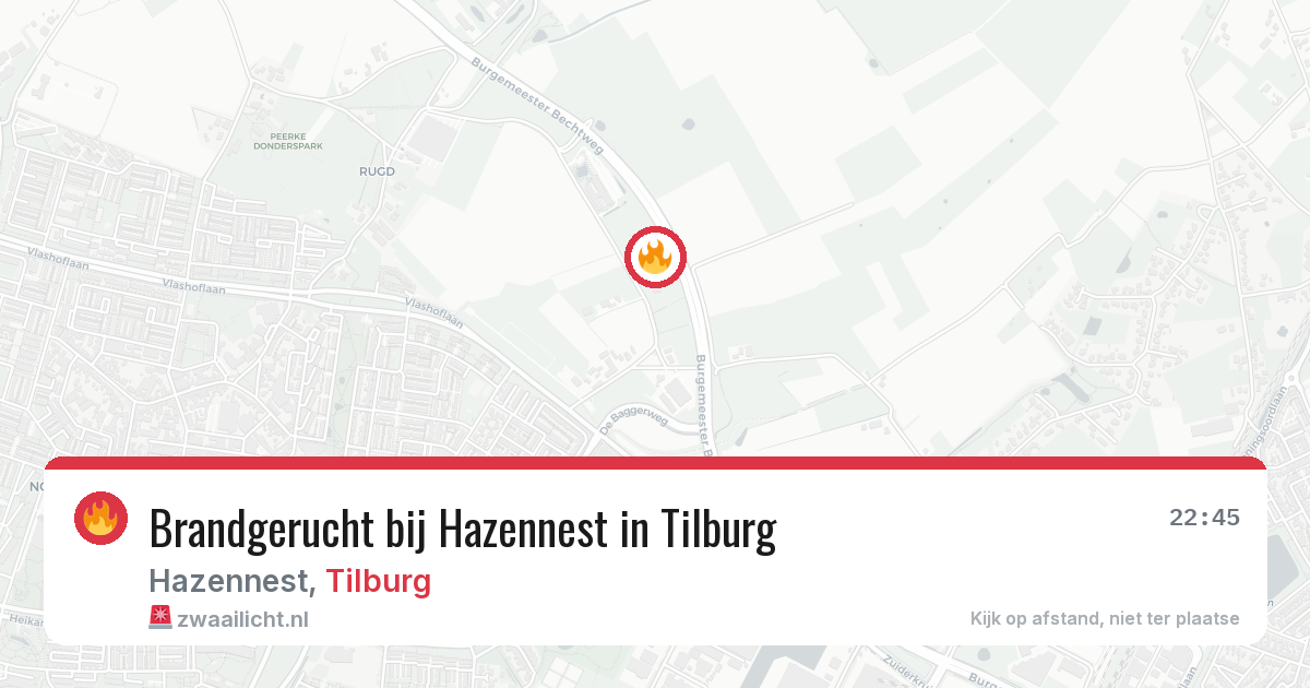 Brandgerucht bij Hazennest in Tilburg — 5 jul 2026