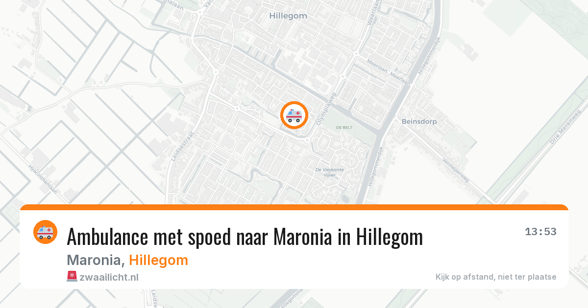 Ambulance met spoed naar Maronia in Hillegom — 11 aug 2026