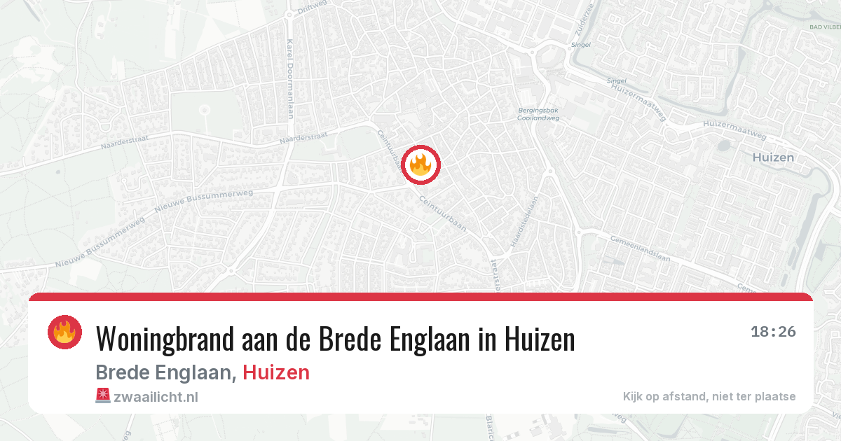 Woningbrand aan de Brede Englaan in Huizen — 6 mei 2026