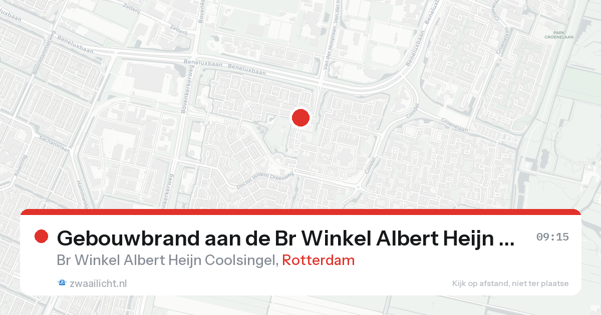Gebouwbrand aan de Br Winkel Albert Heijn Coolsingel in Rotterdam — 8 feb 2026