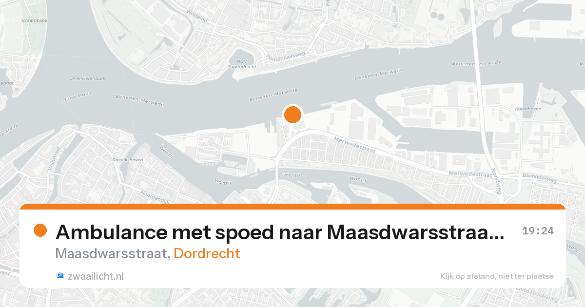 Ambulance met spoed naar Maasdwarsstraat in Dordrecht — 23 mrt 2026