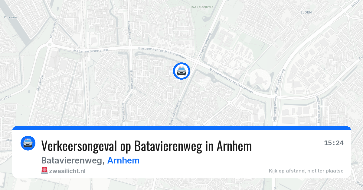 Verkeersongeval op Batavierenweg in Arnhem — 12 apr 2026