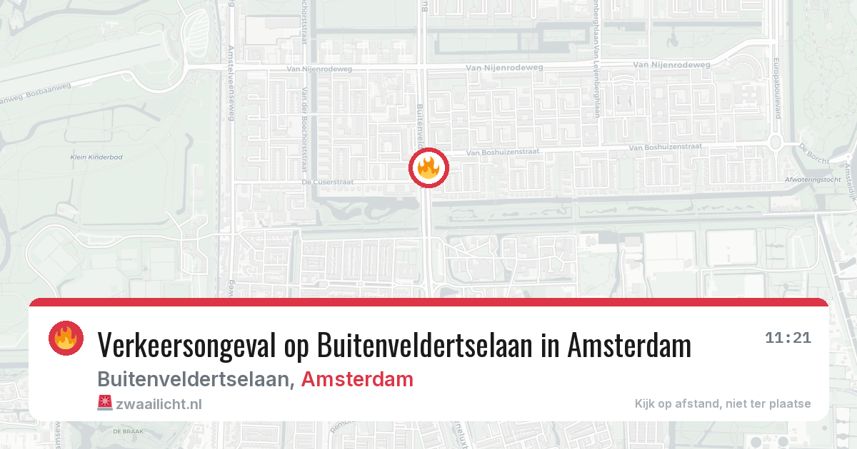Verkeersongeval op Buitenveldertselaan in Amsterdam — 27 jun 2026