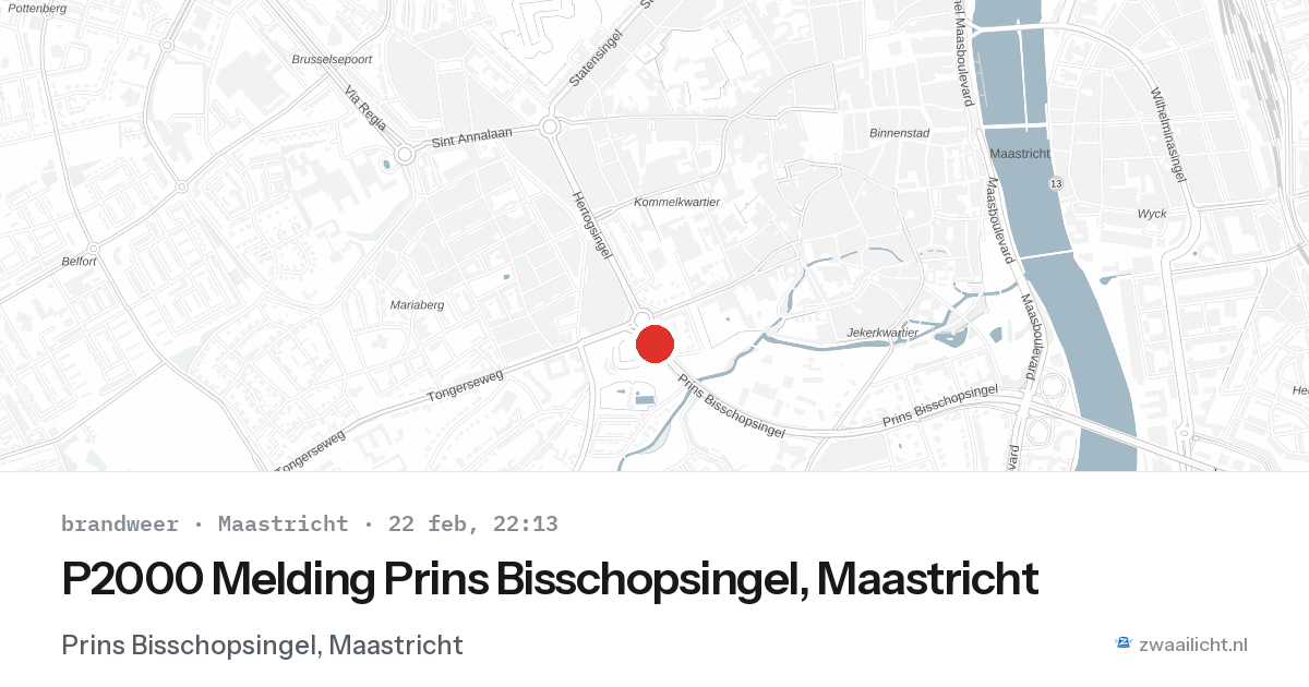P2000 Melding Prins Bisschopsingel, Maastricht — 22 feb 2026