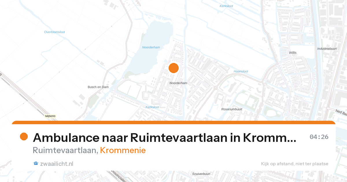 Ambulance naar Ruimtevaartlaan in Krommenie — 28 aug 2026