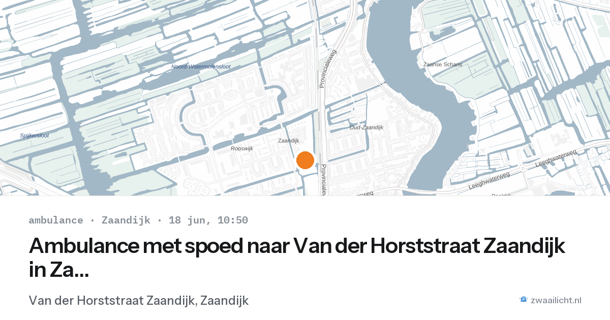 Ambulance met spoed naar Van der Horststraat Zaandijk in Zaandijk — 18 jun 2026