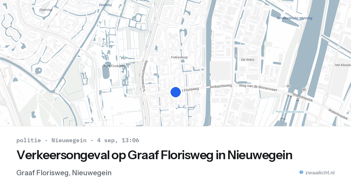 Verkeersongeval op Graaf Florisweg in Nieuwegein — 4 sep 2026
