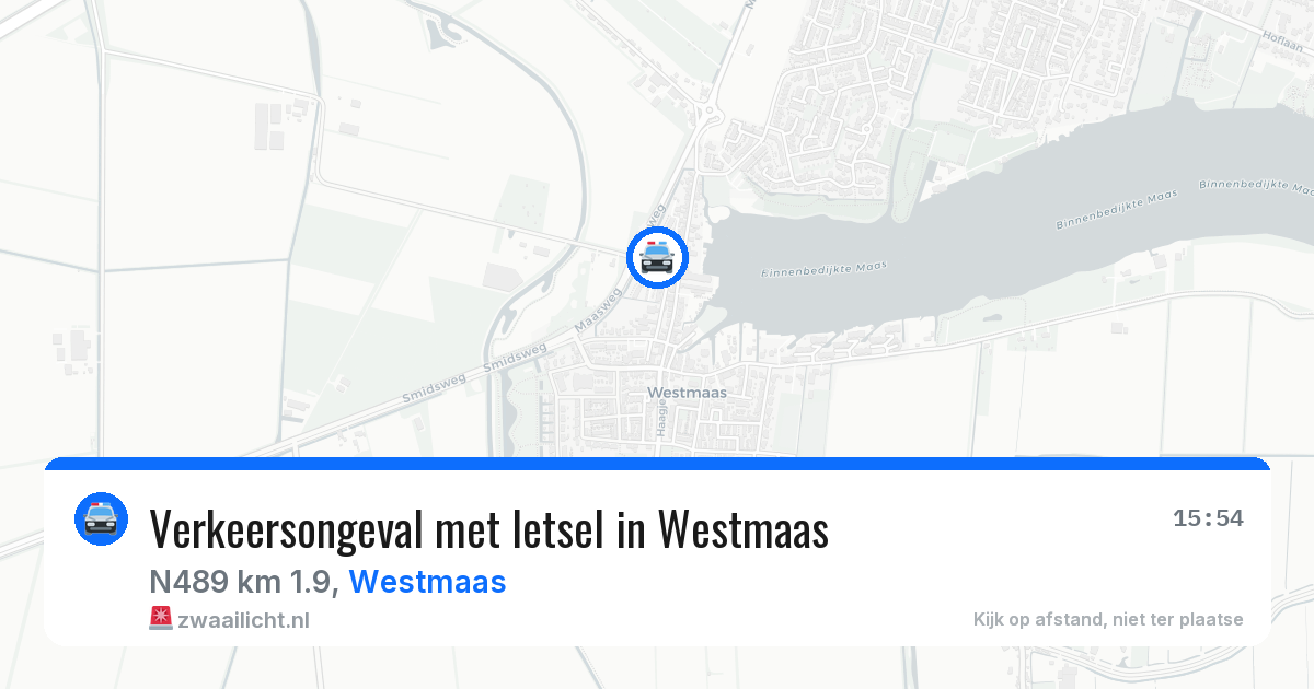 Verkeersongeval met letsel in Westmaas — 26 jan 2026