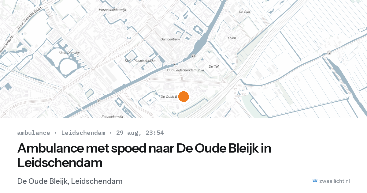 Ambulance met spoed naar De Oude Bleijk in Leidschendam — 29 aug 2026