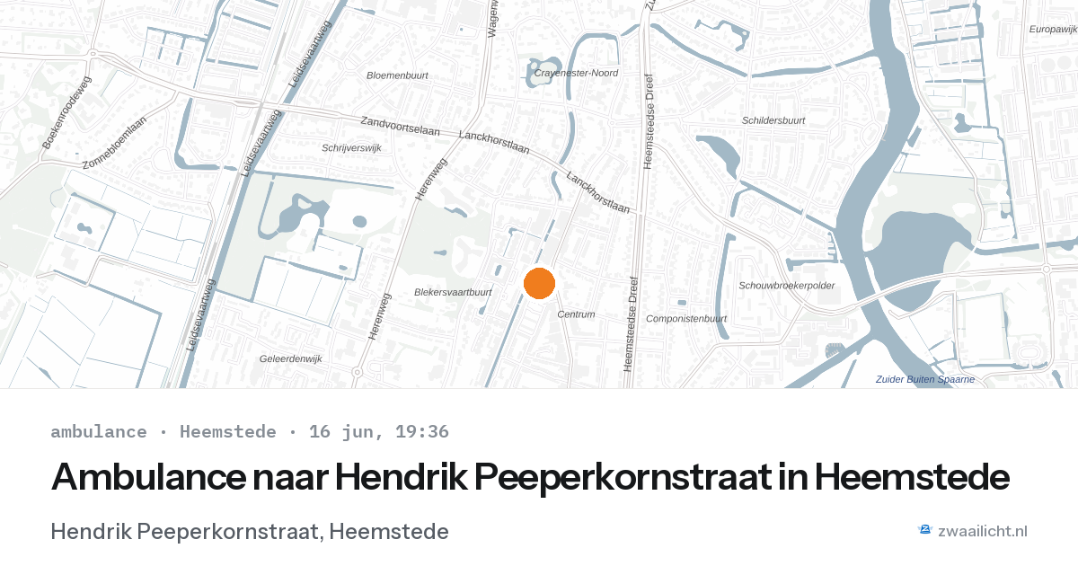 Ambulance naar Hendrik Peeperkornstraat in Heemstede — 16 jun 2026
