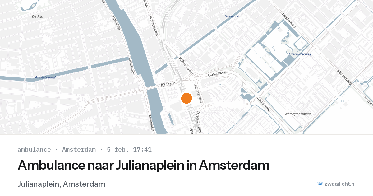 Ambulance naar Julianaplein in Amsterdam — 5 feb 2026