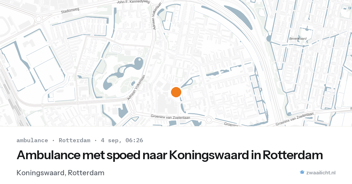 Ambulance met spoed naar Koningswaard in Rotterdam — 4 sep 2026