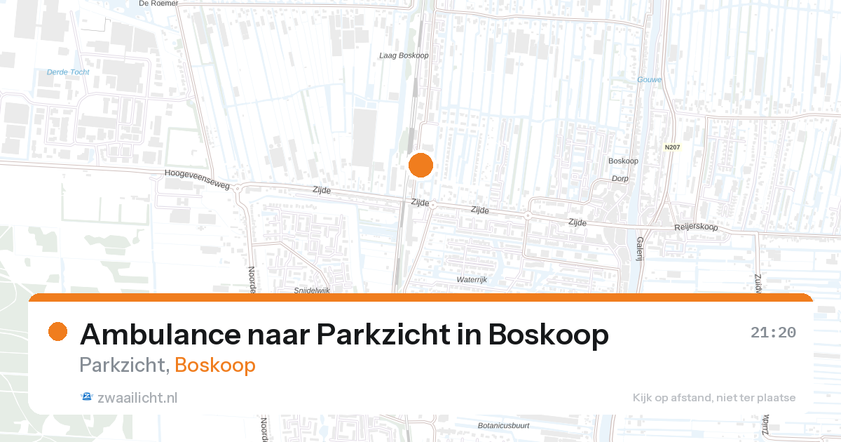 Ambulance naar Parkzicht in Boskoop — 27 aug 2026