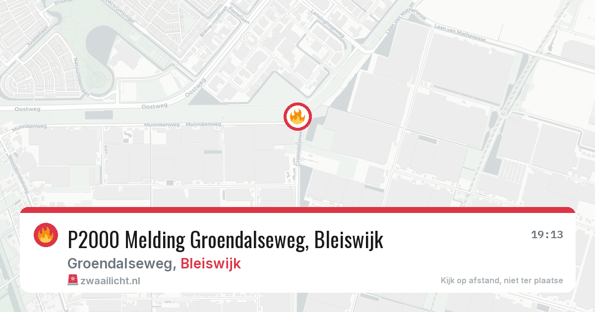 P2000 Melding Groendalseweg, Bleiswijk — 25 jun 2026