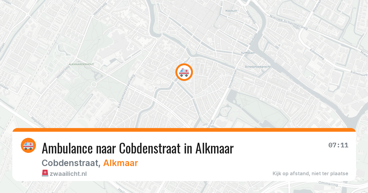 Ambulance naar Cobdenstraat in Alkmaar — 10 aug 2026