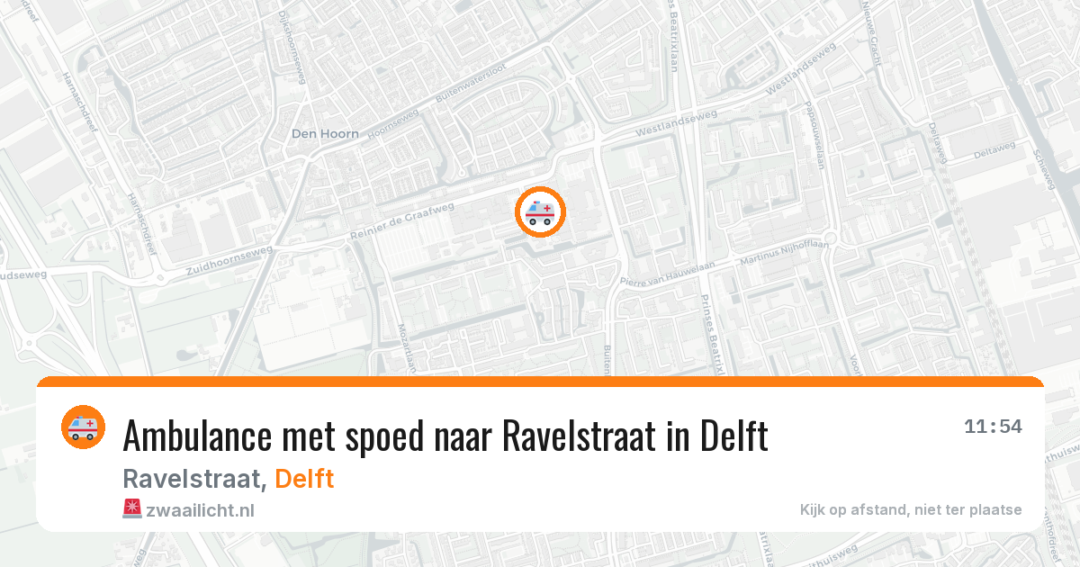 Ambulance met spoed naar Ravelstraat in Delft — 11 apr 2026