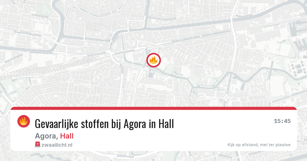 Gevaarlijke stoffen bij Agora in Hall — 15 jul 2026