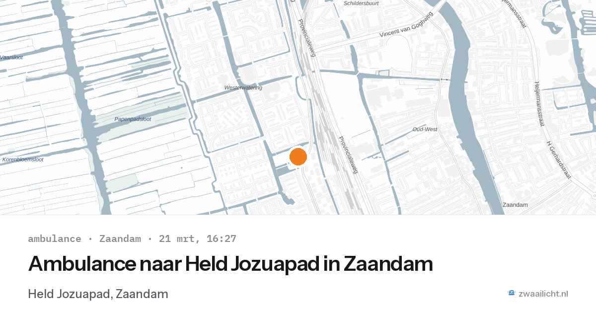 Ambulance naar Held Jozuapad in Zaandam — 21 mrt 2026