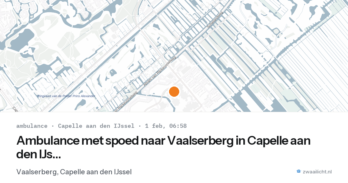 Ambulance met spoed naar Vaalserberg in Capelle aan den IJssel — 1 feb 2026