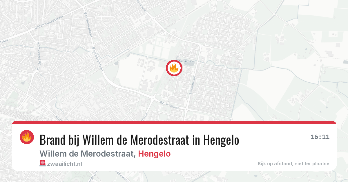 Brand bij Willem de Merodestraat in Hengelo — 1 apr 2026