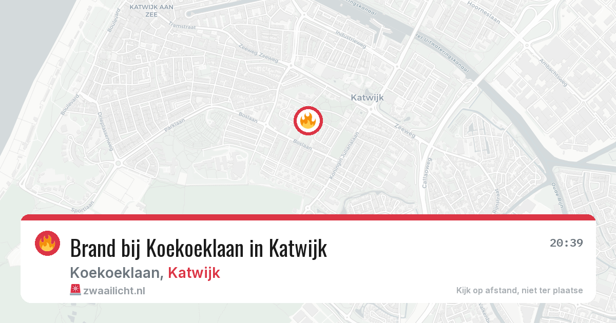 Brand bij Koekoeklaan in Katwijk — 23 apr 2026