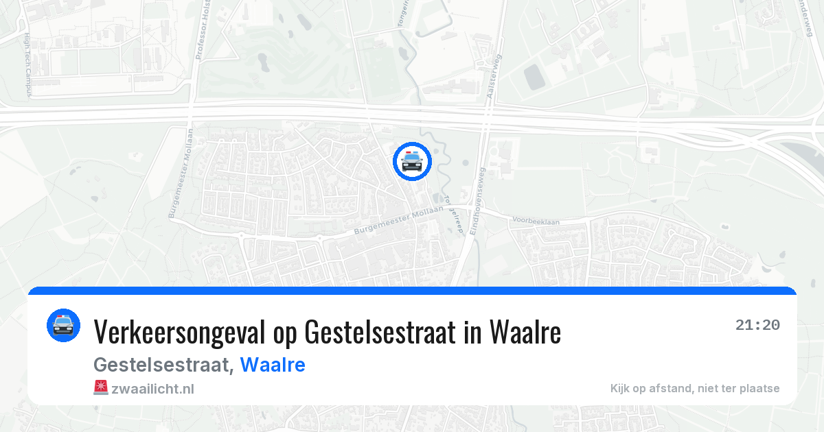 Verkeersongeval op Gestelsestraat in Waalre — 28 mei 2026