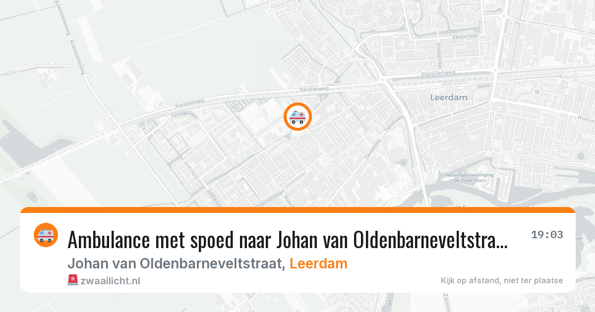 Ambulance met spoed naar Johan van Oldenbarneveltstraat in Leerdam — 1 mei 2026
