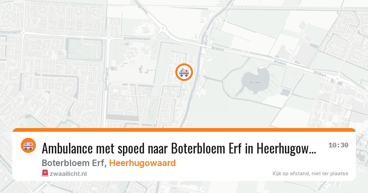 Ambulance met spoed naar Boterbloem Erf in Heerhugowaard — 29 jun 2026