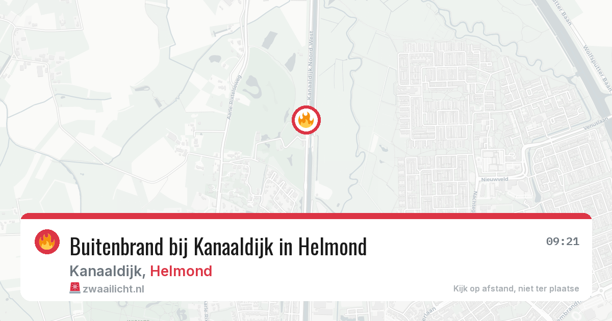 Buitenbrand bij Kanaaldijk in Helmond — 10 aug 2026