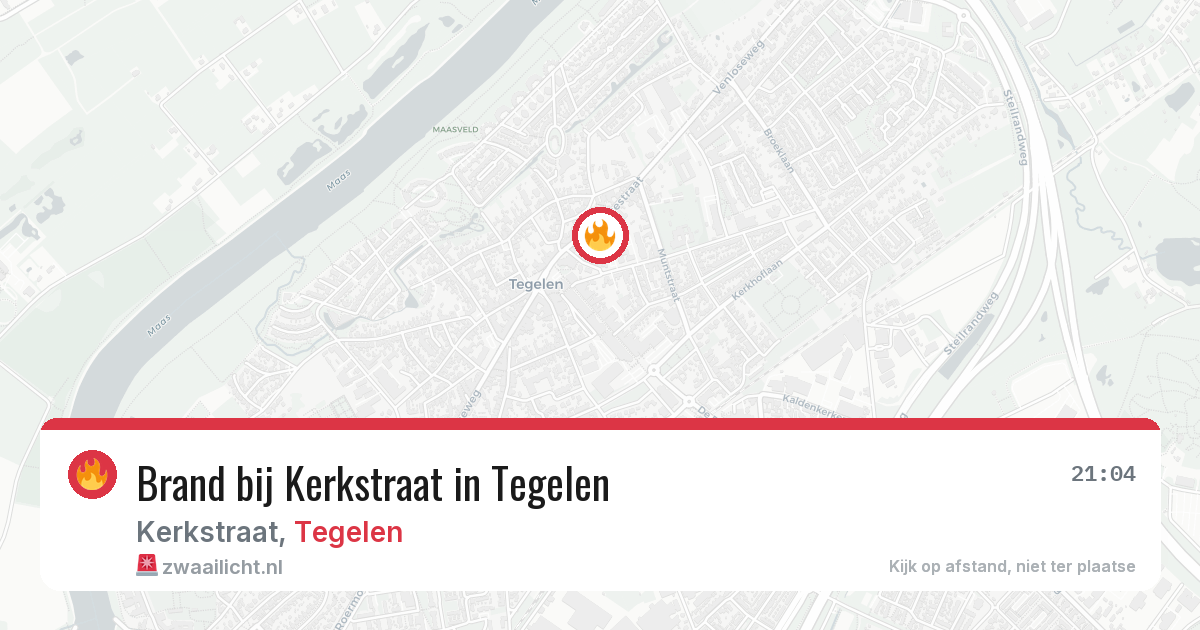 Brand bij Kerkstraat in Tegelen — 13 apr 2026